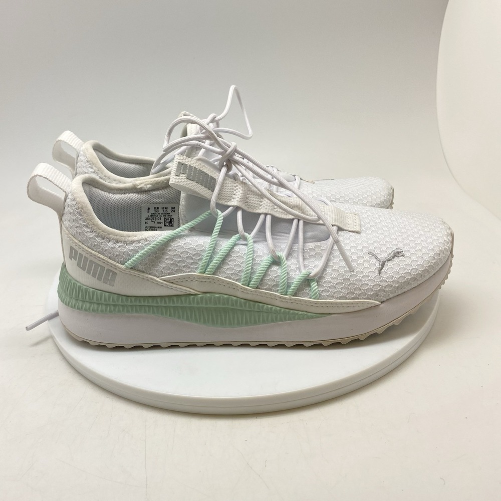 Puma Sneakers Womens 7.5‎ Softride 384378-01 White Teal Athletic Running Shoes